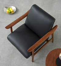 Thumbnail for Modern Wood & PU Leather Single Chair for Modern Living Rooms