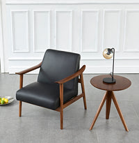 Thumbnail for Modern Wood & PU Leather Single Chair for Modern Living Rooms