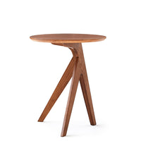 Thumbnail for Solid Wood Small Round Coffee Table | Three-Legged Sofa Side Table