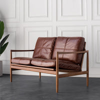 Thumbnail for Brown leather armchair for commercial lounges