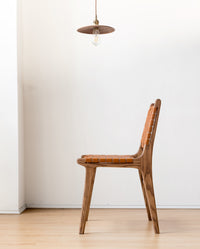 Thumbnail for Solid Ash Wood & Leather Dining Chair | Reading Chair for Minimalistic Living