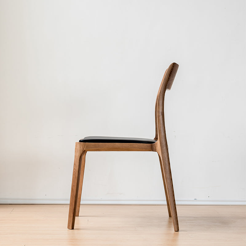 Wooden Cafe Dining Chair with PU Leather Upholstery