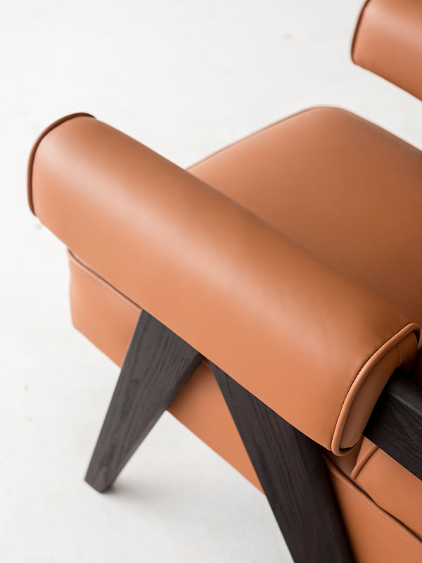 Cassina Capitol Complex Armchair | Pierre Jeanneret Mid-Century Leather Accent Chair