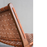 Thumbnail for Natural Tulipa Wooden Chair with Handwoven Leather