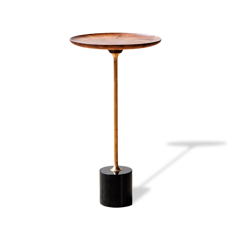 Castiglia End Table: Steel Base, Wood Top